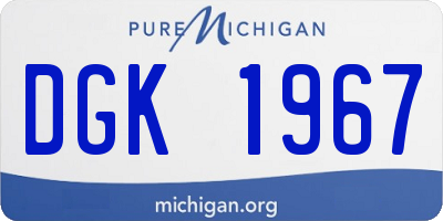 MI license plate DGK1967