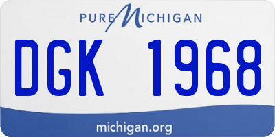 MI license plate DGK1968