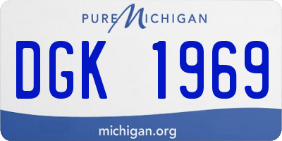 MI license plate DGK1969