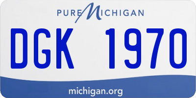 MI license plate DGK1970