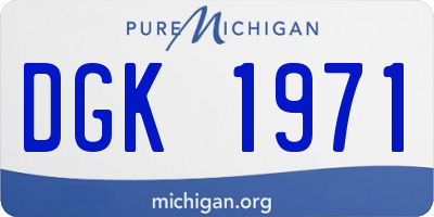 MI license plate DGK1971