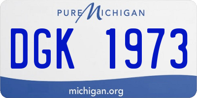 MI license plate DGK1973