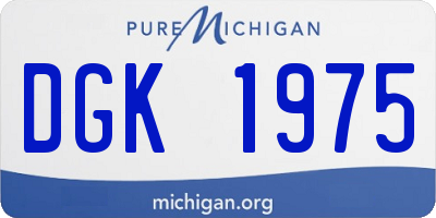 MI license plate DGK1975