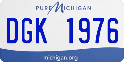 MI license plate DGK1976