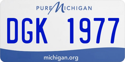 MI license plate DGK1977