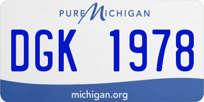 MI license plate DGK1978