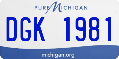 MI license plate DGK1981