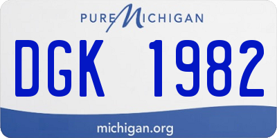 MI license plate DGK1982
