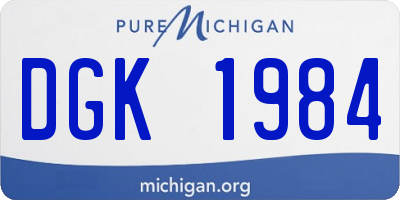 MI license plate DGK1984