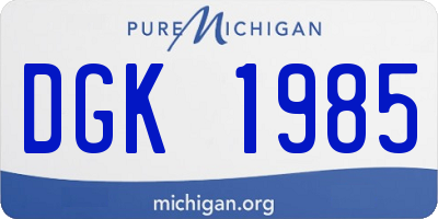 MI license plate DGK1985