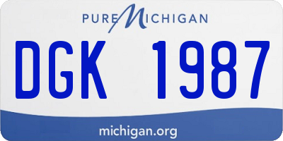 MI license plate DGK1987