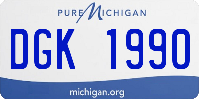 MI license plate DGK1990