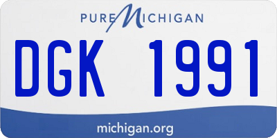 MI license plate DGK1991