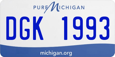 MI license plate DGK1993