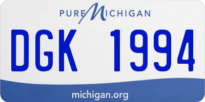MI license plate DGK1994