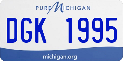MI license plate DGK1995