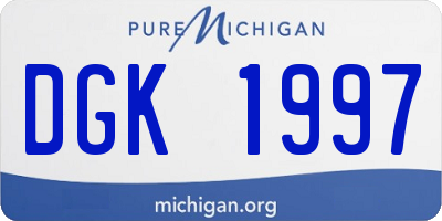 MI license plate DGK1997