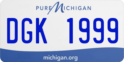 MI license plate DGK1999
