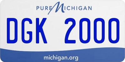 MI license plate DGK2000