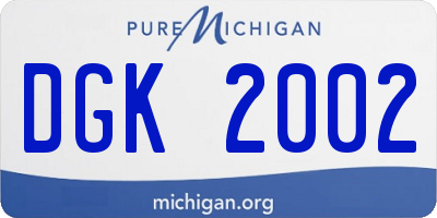 MI license plate DGK2002