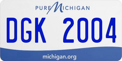 MI license plate DGK2004