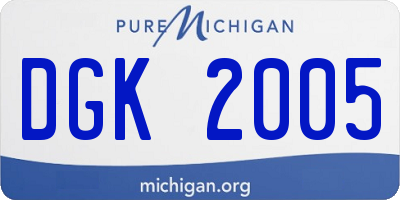 MI license plate DGK2005