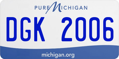 MI license plate DGK2006