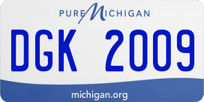 MI license plate DGK2009