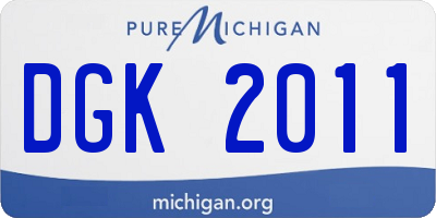 MI license plate DGK2011