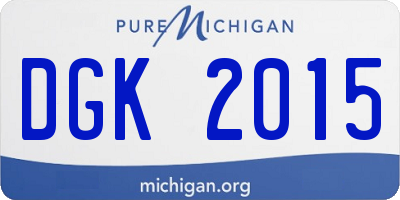 MI license plate DGK2015