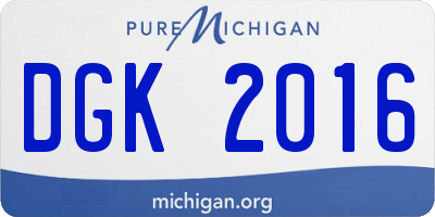MI license plate DGK2016