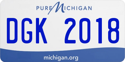 MI license plate DGK2018