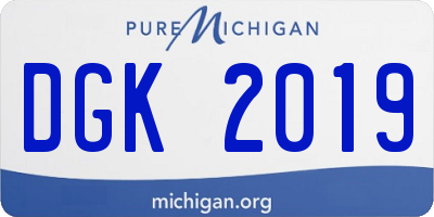 MI license plate DGK2019