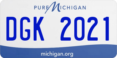 MI license plate DGK2021