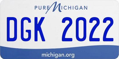 MI license plate DGK2022