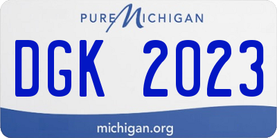 MI license plate DGK2023
