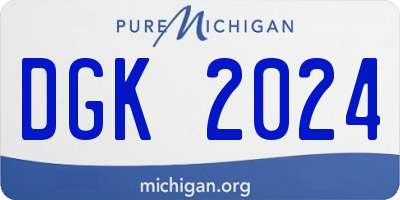 MI license plate DGK2024