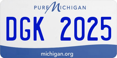 MI license plate DGK2025