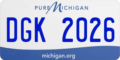 MI license plate DGK2026