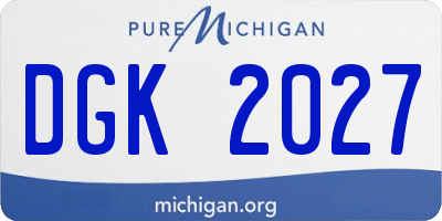 MI license plate DGK2027