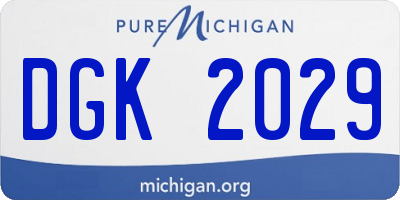 MI license plate DGK2029