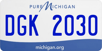MI license plate DGK2030