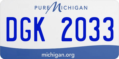MI license plate DGK2033