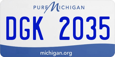 MI license plate DGK2035
