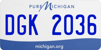 MI license plate DGK2036