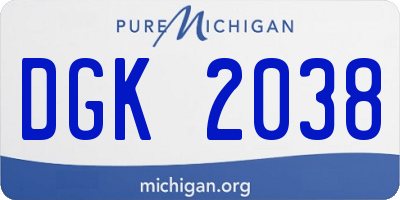 MI license plate DGK2038