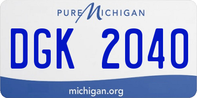 MI license plate DGK2040