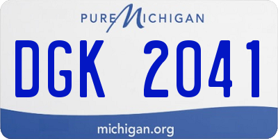 MI license plate DGK2041