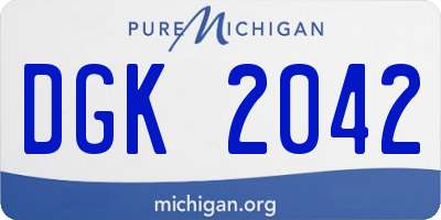 MI license plate DGK2042