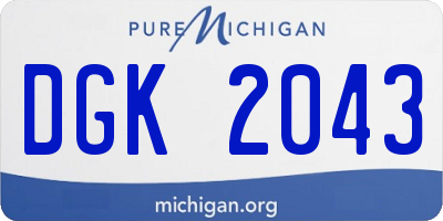 MI license plate DGK2043